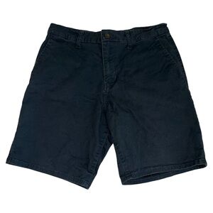 RSQ Men’s Mid-Length Chino Shorts Size 30 Above Knee Flat Front Belted Navy Blue